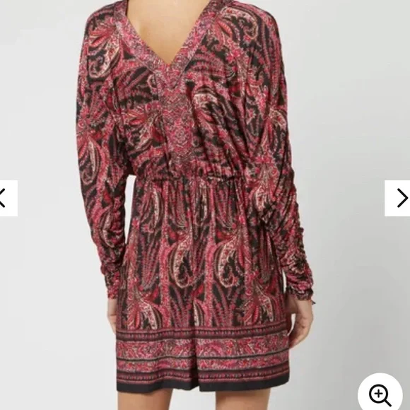 Isabel Marant Red Black Paisley Wyle Dress Size 40 Medium (8)